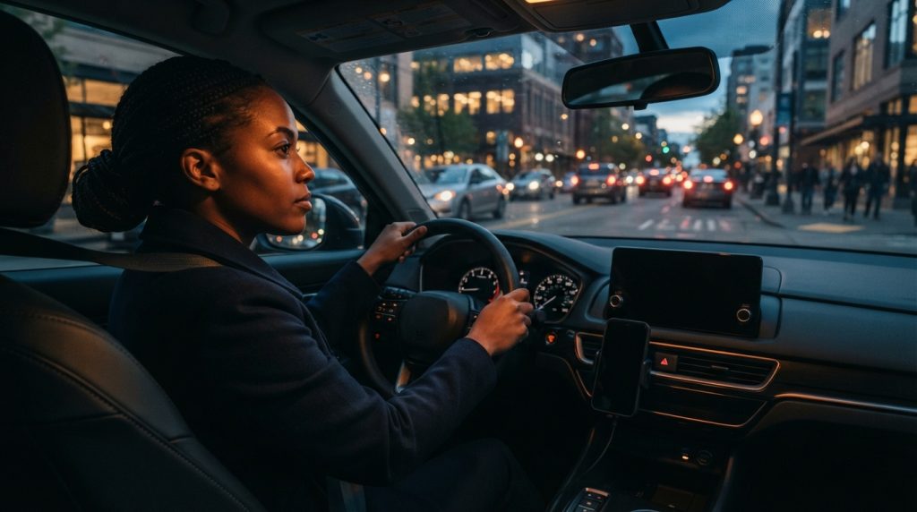 Distracted driving in 2026 prevention with a driver focused on the road