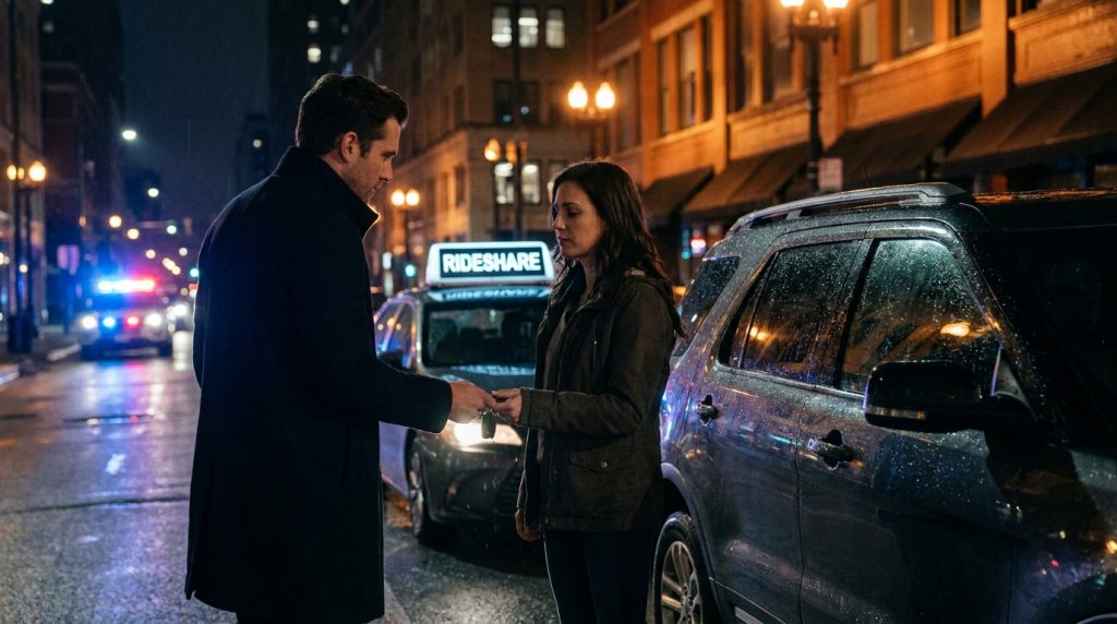 Drunk driving in 2026 prevention with a driver choosing a sober ride