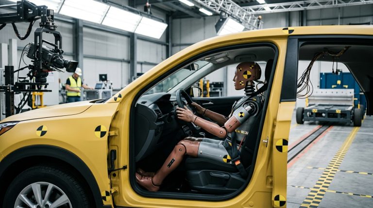Female crash test dummies in 2026 used to study occupant safety and collision injury risks